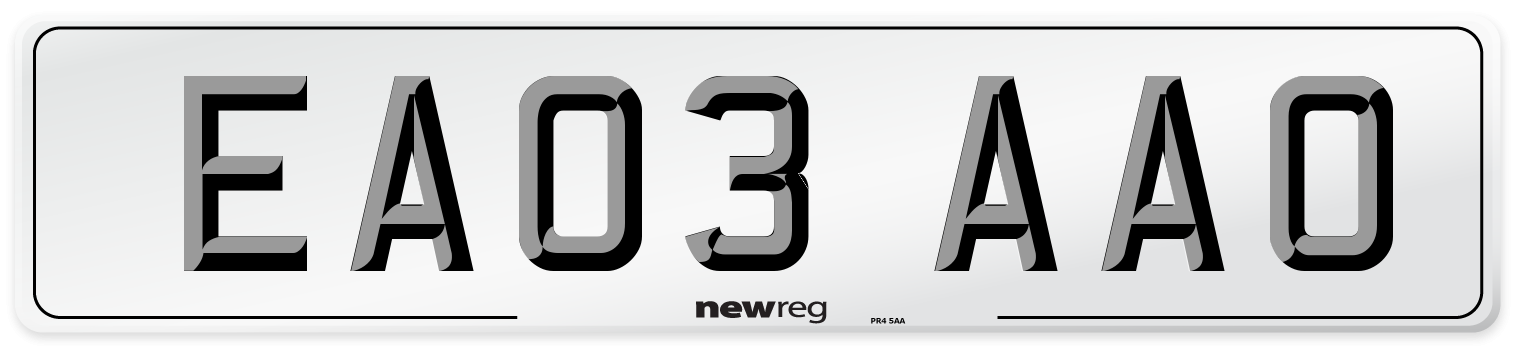 EA03 AAO Number Plate from New Reg